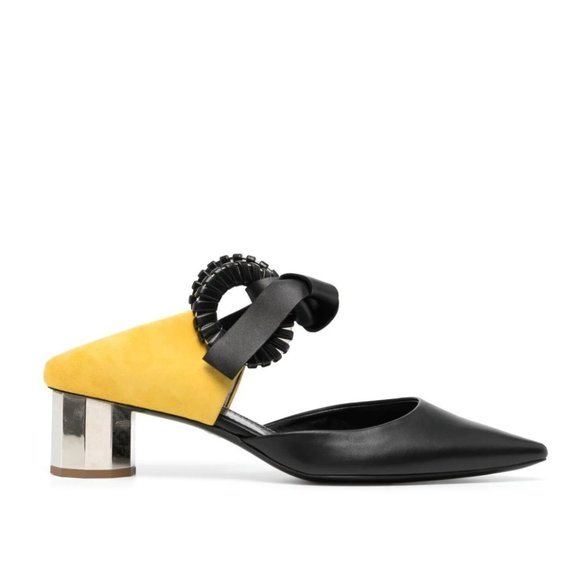 Proenza Schouler | Grommet Block Heel Leather Mules - Picture 2 of 7